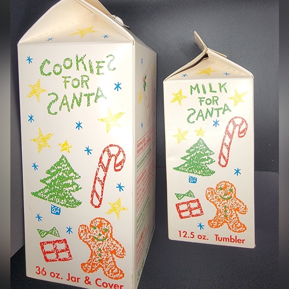 Vintage Anchor Hocking Cookies and Milk for Santa Jar w/ Lid and Tumbler - Picture 6 of 10